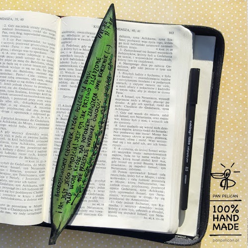 Zakładka do książki lisc oliwny z wersetem biblijnym