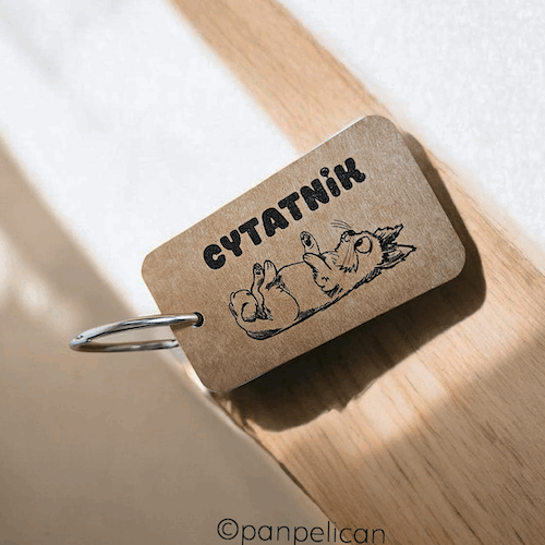 Cytatnik brelok z kotkiem długowłosym